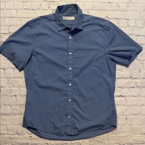 Gieves & Hawkes Comfortable Navy Checkered Button Down Shirt L